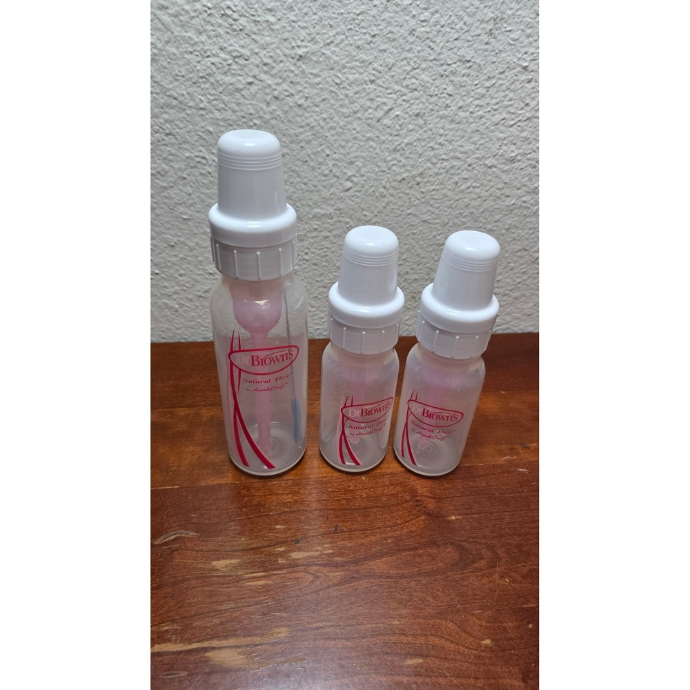 Dr. Brown's Baby‎ Bottles Unisex 8oz 4oz Pink Natural Flow Anti-Colic 3-Pack